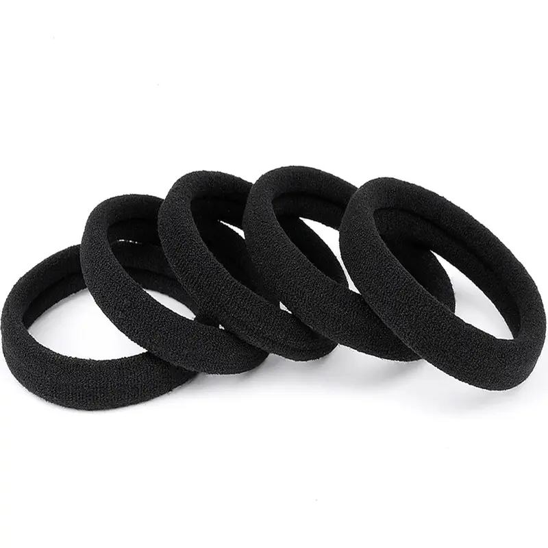 Unisex Cotton Blend Stretchy Tie Band Set - 1PCS High Elasticity, Ouchless Seamless, No Damage Design, Casual Solid Ponytail Bands for Heavy Locks, 5x Stretch, Gentle Hold, All-Day & Sleeping Wear