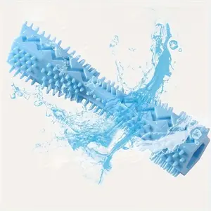 Durable Chew Toy & Toothbrush Cleaner Massager Combo, Soft Pet Accessory for Oral Care, Ideal for Dogs Cats, Enhances Dental Health