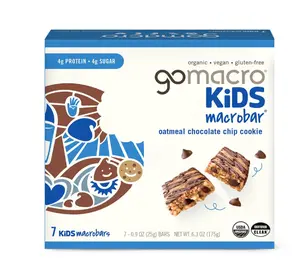 Gomacro, Organic Bar Kids Oatmeal Chocolate Chip Cookie 7 Count, 6.3 Ounce