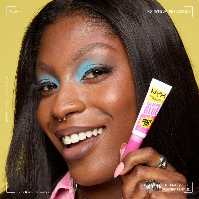The Brow Glue Crazy Lift, Brow Lamination Gel with 16HR Strong Hold & Built-In Styling Comb, NYX Professional Makeup