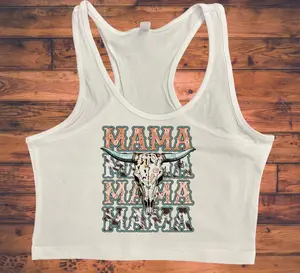 mama western crop tank top
