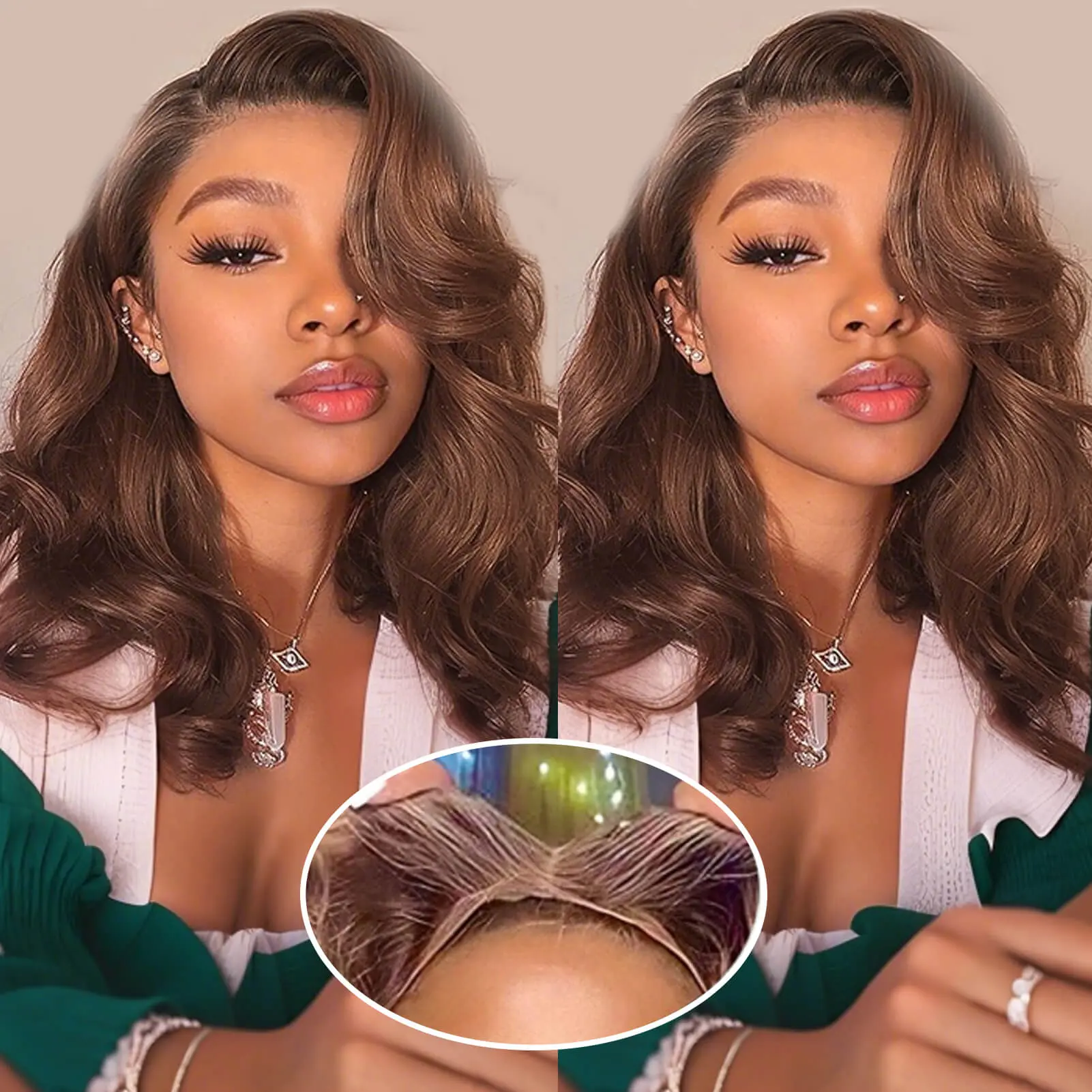 Human Hair Wig Glueless Pre Plucked Bob Loose Body Wave Layered 16in 16 Inch Body Wave Bob Wig Human Hair 13x4 HD Lace Frontal  main image 2