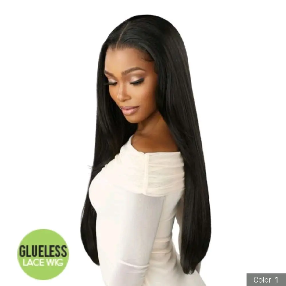 Sensationnel HD Color Balayage Chocolate Lace Front Wig Crowned Edge Glueless 13X5 Straight 28 Synthetic Hair