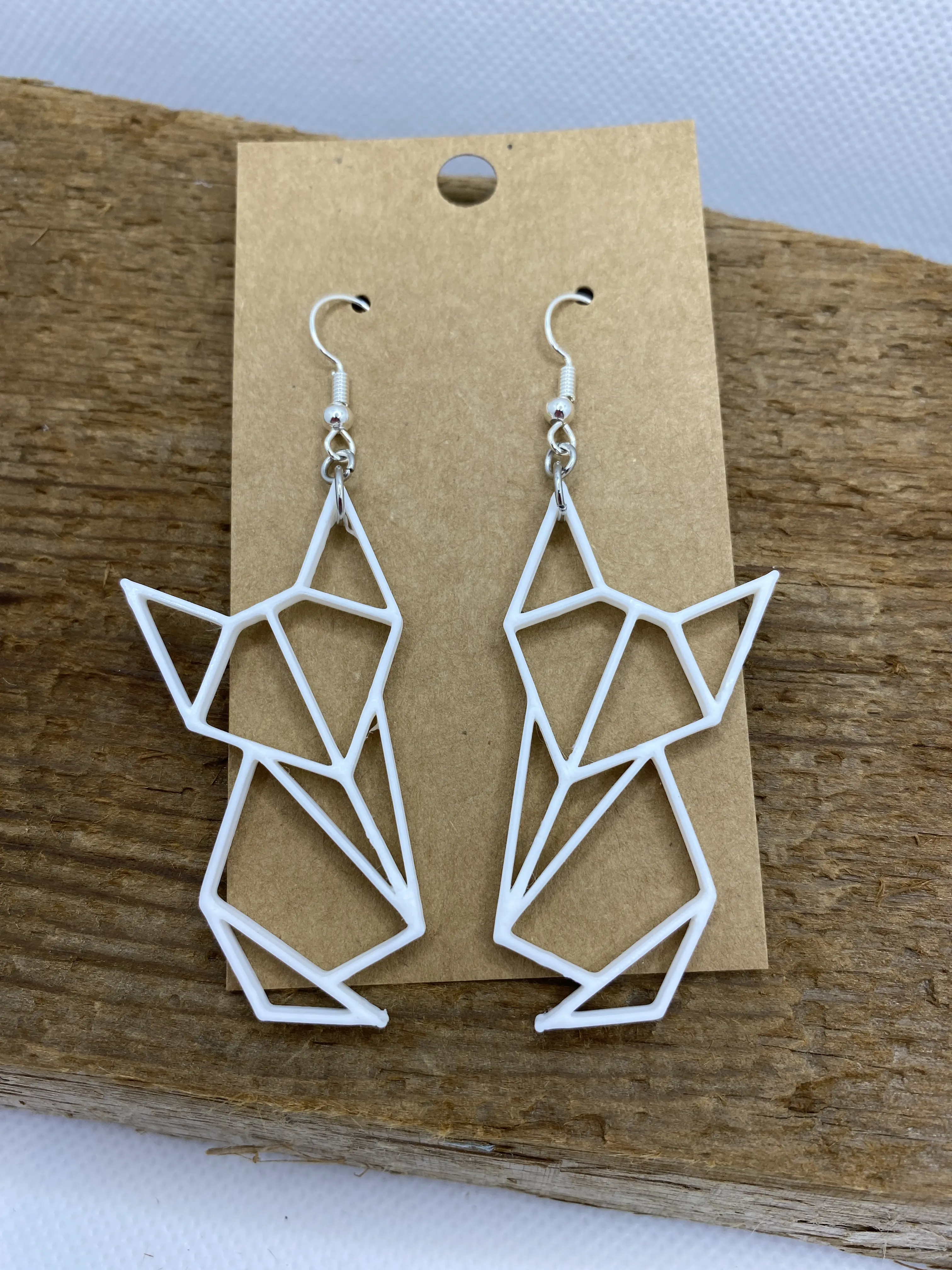 Fox Origami Dangle Earrings - 3D printed - Lightweight, Flirty, Fun!