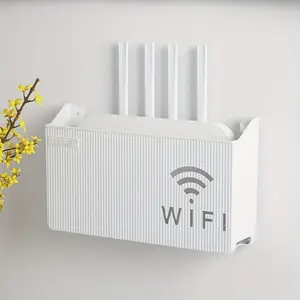 Home Router Storage Box, Wireless WiFi TV Set-Top Box Wall-Mounted Organizer Rack, Suitable for Living Room and Bedroom