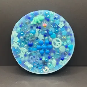 Blue Silicone Picky Pad Fidget Toy - Skin Picking Tool for Stress Relief and Relaxation, ADHD & Anxiety Fidget, Skin Picking Tool for Relaxation Colorful Beaded fun ball tools