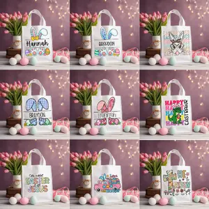 Personalized Easter Basket Tote Bag - Kids Name Easter Tote Bag - Personalized Easter Tote Bag - Easter Bunny  - Easter Egg Hunt - Boy Girl