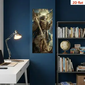 Golden Armor Crown Angel Wall Sticker, Christian Epic Justice God Back Adhesive Wallpaper, Retro Mythical Self-Adhesive Vinyl PVC Decal, Bedroom Decor, Art Stickers, Decorative