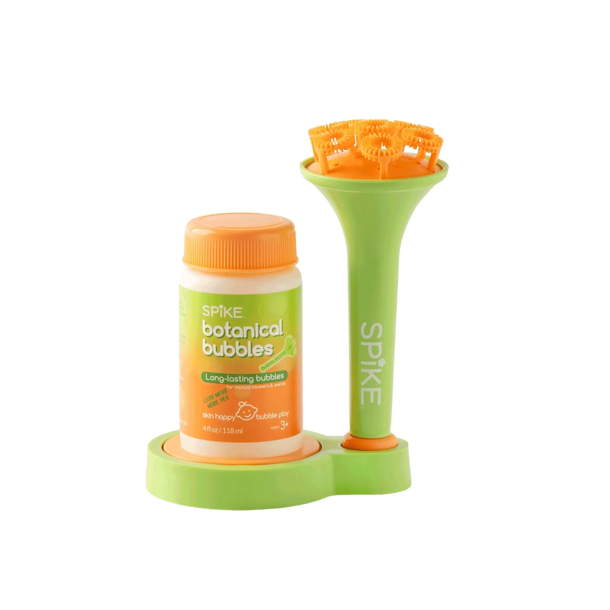 (New) Sensory Bubble Play Skin Happy Botanical Bubbles & Blower Set - GREEN / Long-lasting Outdoor Formula