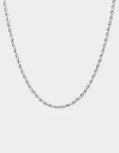 THE GOLD GODS  Mens 2.5mm 18K White Gold Plated Chain