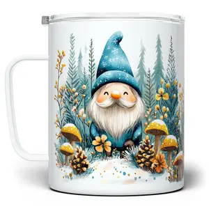 LOFTIPOP Whimsical Winter Woodland Gnome Mug, Cute Cozy Festive Christmas Holiday Cup, Designed and Printed in the USA by Loftipop