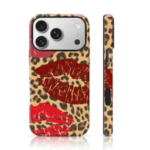 Leopard Print Lip Pattern Design Mobile Phone Case 360 Protection,phone Case Suitable for Iphone 11/12/13/14/15/16/17 Pro Promax Plus Air and Samsung S22/S23/S24/S25 Plus Ultra Fe,Fashion Phone Case