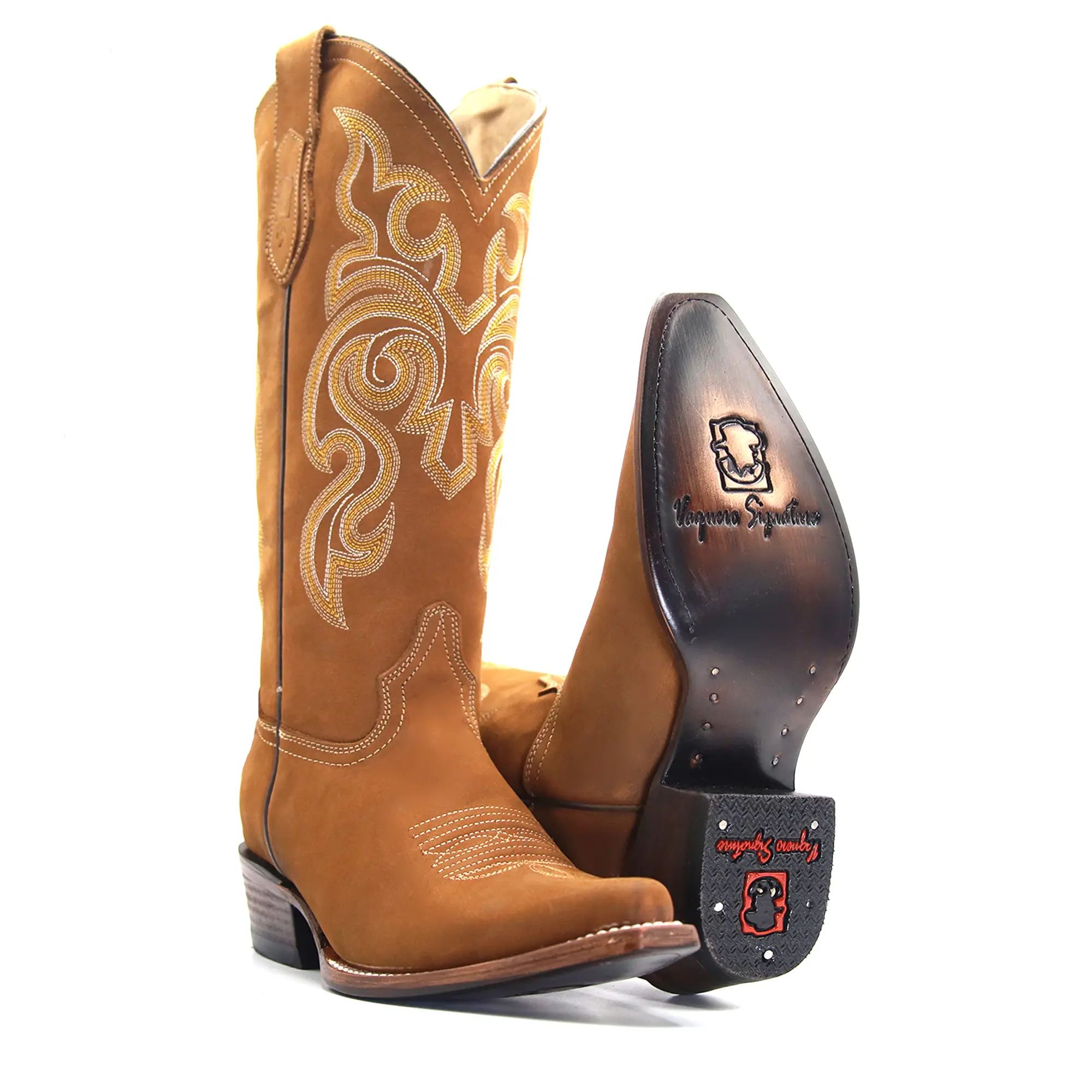 2432002630 - Women's Vaquero Signature Snip Toe Boots Nobuck Topo