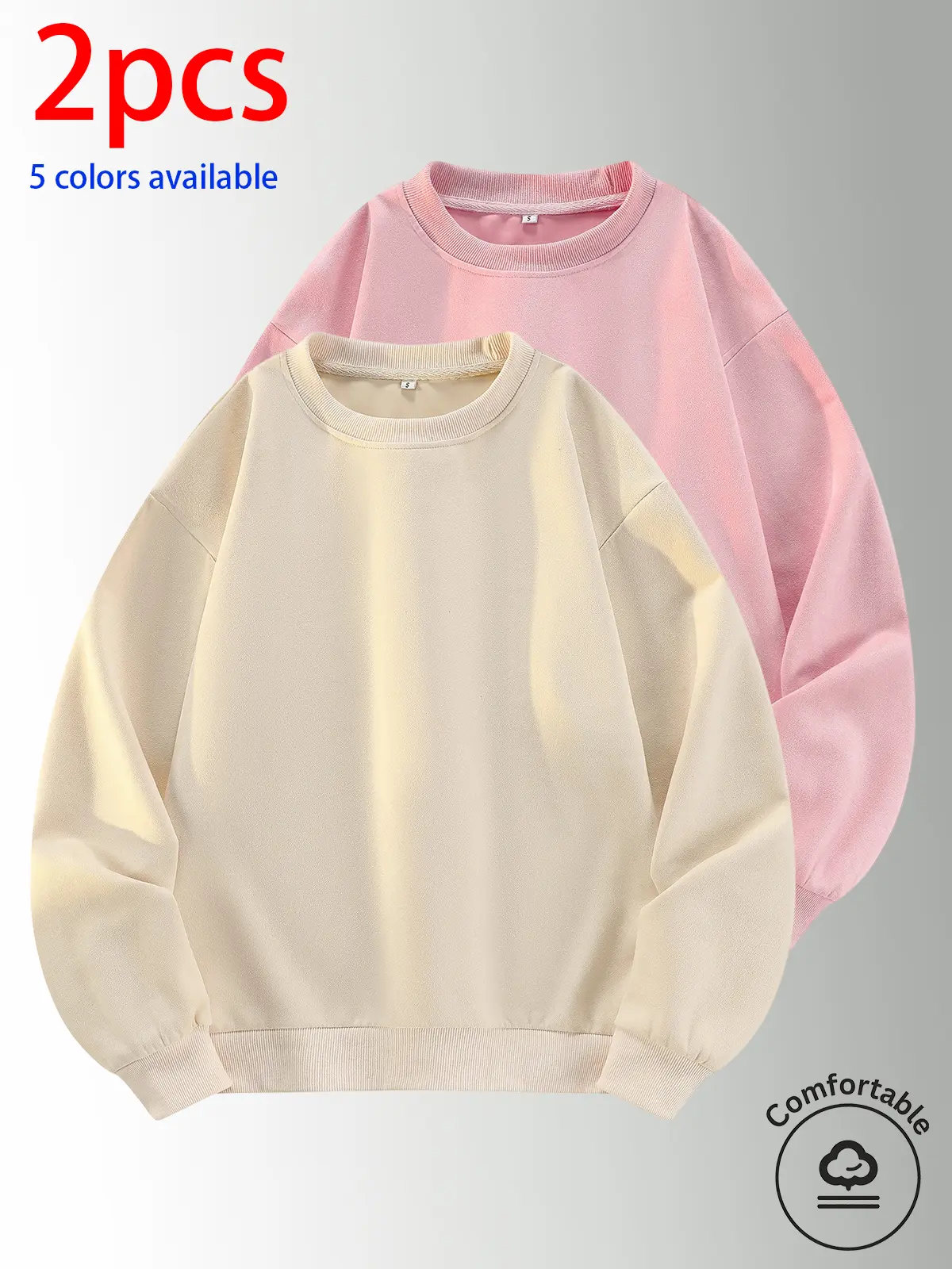 2-pack: men’s crewneck sweatshirt, men’s pullover sweatshirt.Loose, comfortable fit; available in multiple colors. Suitable for home wear, casual everyday wear, outdoor sports, campus activities, work, and commuting. Ideal for daily replacements, couples’