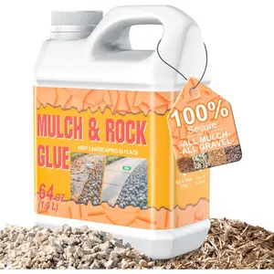 Mulch Glue for Landscaping,  0.5 Gallon/64 OZ Rock Glue, Ready-to-Use Gravel Lockdown for Paths, Patios & Garden Borders, -Dry  Weather-Resistant  Gravel Binder