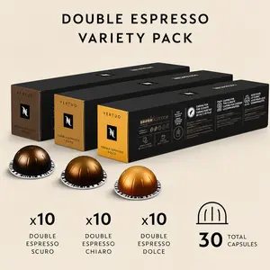 Vertuo Capsules, Double Espresso Variety Pack, 30-Count Coffee Pods (Pack of 1), Brews 2.7oz Dark