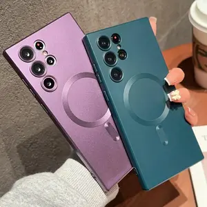 Magnetic Case for Samsung Galaxy S26 Ultra Plus S25 S24 S23 Ultra Plus, Compatible with MagSafe Slim TPU Silicone Phone Case with Camera Lens Protector, Shockproof Anti-Scratch Protective Cover