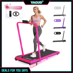 【DEALSFORYOUDAYS】 YAGUD Foldable Handrail Adjustable Incline Treadmill, Low Noise Motor Walking Pad, 265lbs Weight Capacity, Remote Control & Wheels for Easy mobility, Dual Shock Absorption System Home Gym Equipment, Home Workout Equipment