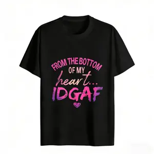 From The Bottom Of My Heart Idgaf Design Women's Graphic Tee Casual Streetwear Style Cotton Material Regular Fit Crew Neck Short Sleeve Trendy Fashion T-Shirt For Everyday Wear rachel new outfit