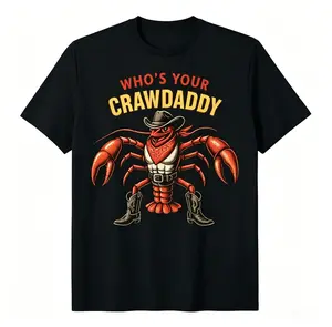 “Who’s Your Crawdaddy” funny crawfish T-shirt, Cajun cowboy graphic tee for men and women, Father’s Day BBQ outfit, Southern country streetwear, casual summer boil party shirt, viral funny TikTok gift
