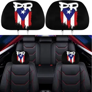 2 Pack Headrest Covers for Puerto Rico PR Flag, Seat Cover Accessories Car Headrest Protector Universal Fit to All Car/Truck Models