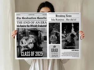 Graduation Newspaper Template , Canvas Newspaper Graduation Announcement , Large Newspaper for Graduate Photoshoot , Newspaper Graduate