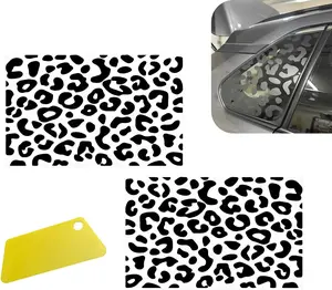 PCS Car Side Window Decals, Leopard Cheetah Vinyl Car Rear Quarter Glass Stickers, " x " Auto Decoration Decal with Installation Tool, Universal for Most Cars (Black)