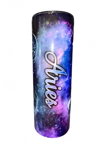 Aries - Zodiac Sign with Galaxy and Stars - Mar 21 - Apr 19th - 20oz oz 20 oz. 20oz. Skinny Sublimation Tumbler - Amy's Tumbler Junkies!