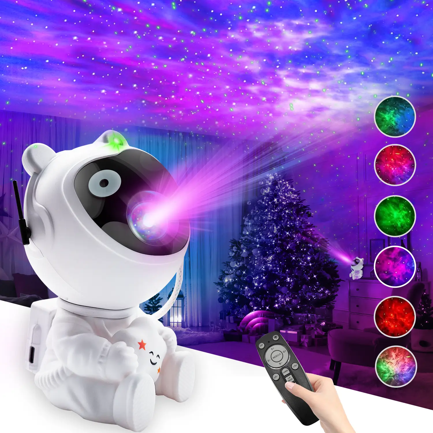 Star Projector Galaxy Night Light Astronaut Space Projector Starry Nebula Ceiling Light with Remote Control Light Projector for Bedroom Decor