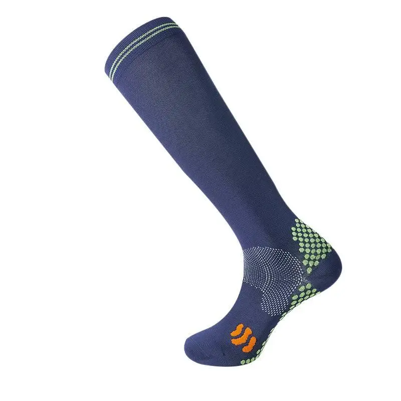 Orange Sports Calf Socks for Women, High Compression with Secure Non-Slip Grip - Thicker Knit for Running & Jump Rope Fitness