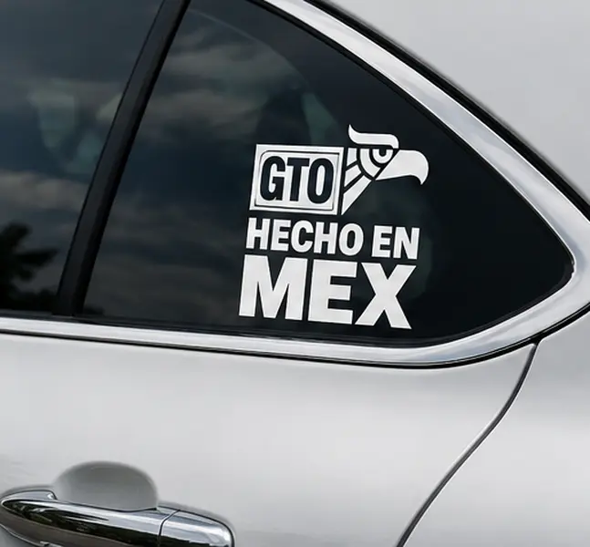 Guanajuato Pride Car Window Decal - Hecho en GTO MX Eagle, Premium Self-Adhesive Outdoor Vinyl Sticker, Decal for Trucks, Car Vehicle Decoration, All Seasons Automotive Exterior Accessory