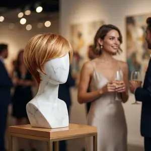 Golden Blonde 8in Short Pixie Human Hair Wig Premium Quality Daily Wear Wig