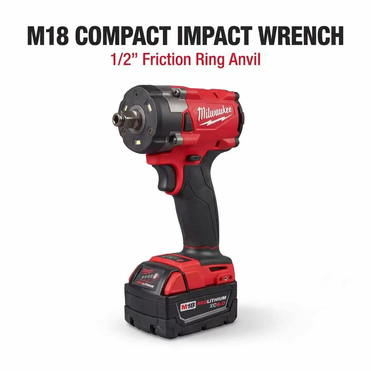 Milwaukee M18 FIW212 18V 1/2-in Square Drive Cordless Impact Wrench - 300Nm Max Torque, 4-Stage Drive Control, 1.6kg Lightweight Body for Automotive Garages, Machinery Maintenance kit truck heavy runtime hour