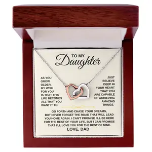 Necklace Gifts For Daughter, Heartfelt From Dad, Beautiful Jewelry From Mom, Daughter Necklace For Important Days, To My Inspirational Daughter