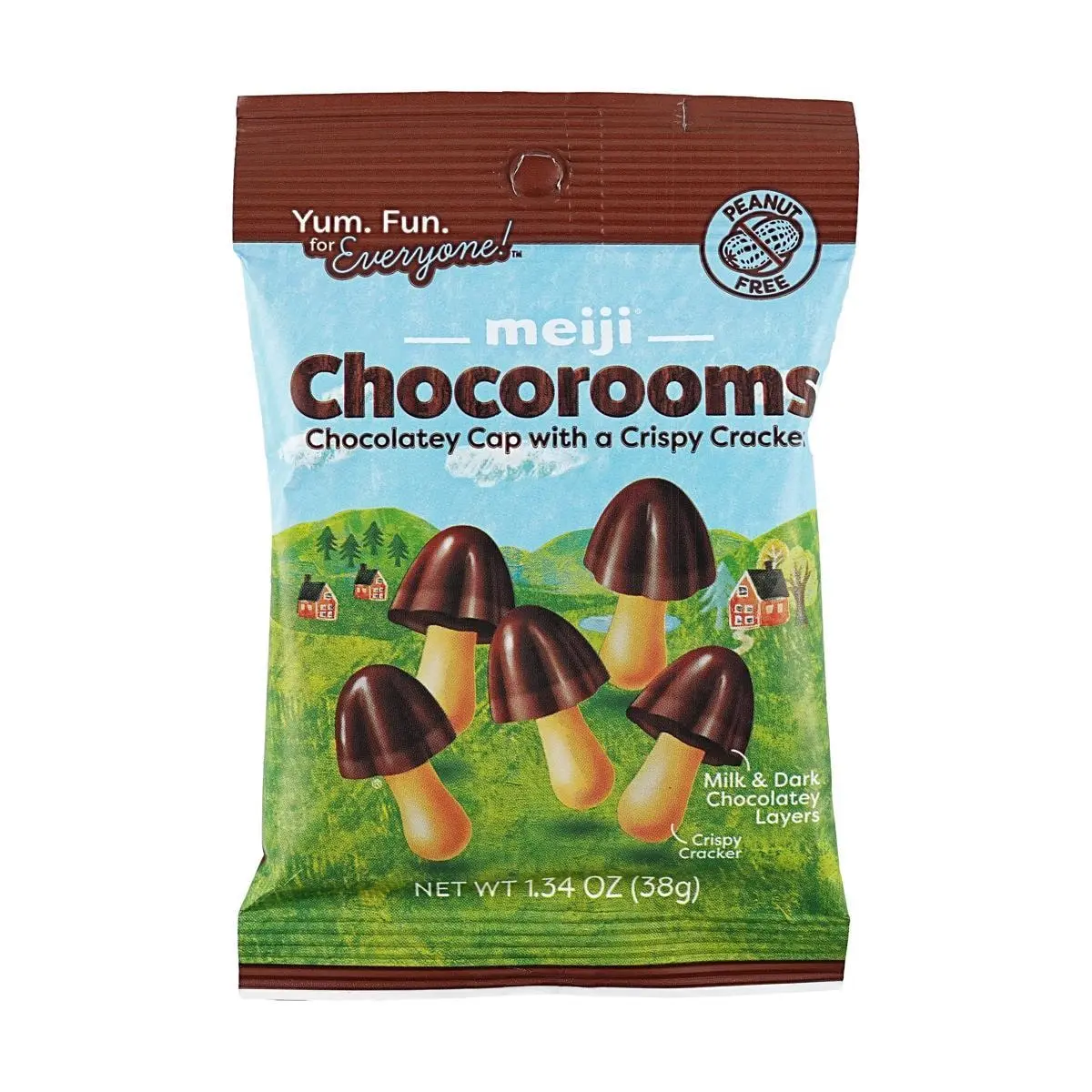 Meiji Kinoko no Yama Mushroom Chocolate Biscuit Sticks - 38g Snack Pack