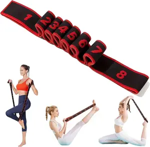 Number resistance band - Professional Home Pilates Reformer Alternative:Adjustable 12-Loop Strap for Precise Stretching, Physical Therapy & ProgressTracking. Premium Elastic Band for Muscle Strength & Flexibility Training.