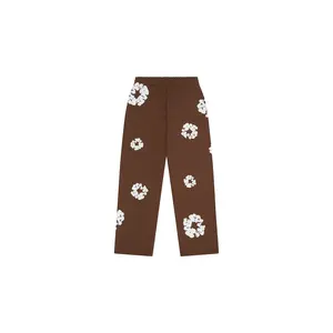 Cotton Wreath Open Hem Sweatpants "Brown" DT422