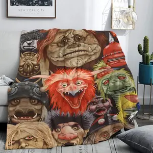 1pc Labyrinth Movie Flannel Blanket, Gerard Goblin King Design, Ultra Soft All-Season Shawl, Sofa Bed Office Travel Fantasy Decor Gift