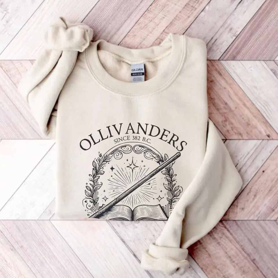 Ollivanders Wand Shop Sweatshirt – Harry Potter Inspired Pullover, Vintage Wizarding World Apparel, Cozy Unisex Gift for Fans – Soft Cotton Blend