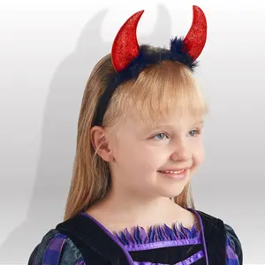 Creations Halloween Devil Horns Headband Red Demon Headwear, Costume Accessories for Kids Girls Women Halloween Party Favors, Cosplay Costume
