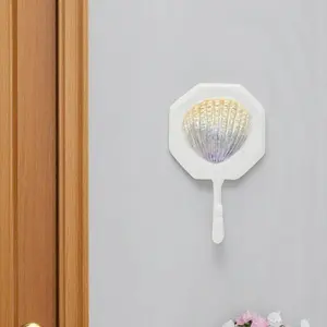 4" Cream And Pearl Cast Iron Seashell Wall Hook