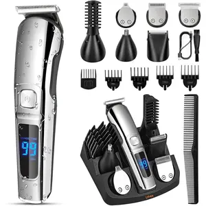 Ufree Beard Trimmer for Men Waterproof Electric Razor with 5 Guide Combs for Nose Body Face Mustache Cordless Hair Clippers Shavers Grooming Kit Gifts for Men Husband Father