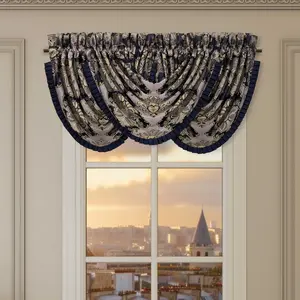 Bradley Navy Waterfall Window Valance
