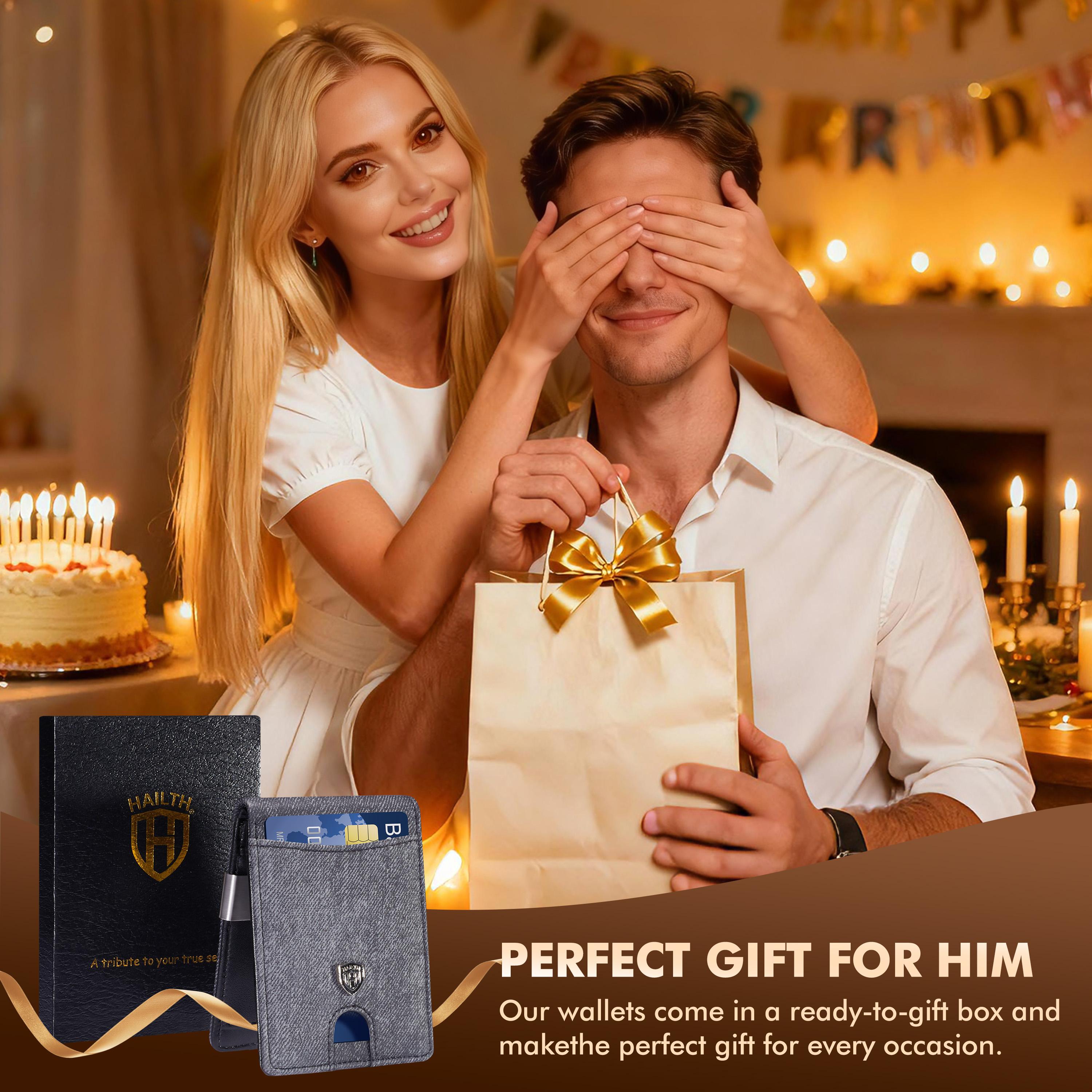 HAILTH Men's Denim RFID Slim Wallet