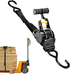 Ratchet Strap Extension with Loops Every 10 FT S-Hook Safety Clip for Oversized Loads Cargo Tie Down Truck Trailer Motorcycle Moving Appliances