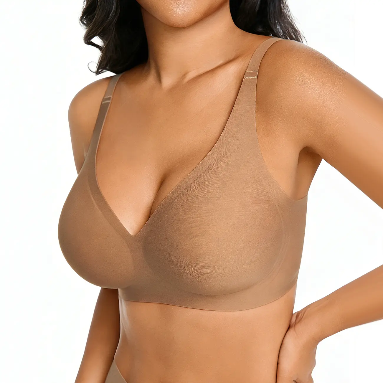 Quietlake  Women's Solid Wireless Bra, Comfortable Breathable Push Up Bra, Soft and Lightweight Lingerie for All Seasons
