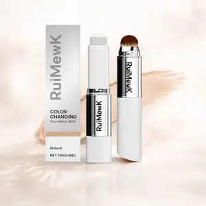 Color-Changing Moisturizing Foundation Stick Full Coverage Concealer Lightweight Texture Long-Lasting Creates Dewy Finish Daily Facial Makeup Product