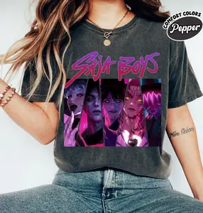 Comfort Colors Saja Boys 2 Slide Comfort Shirt - Saja Boys Boy Band Shirt Kpop Demon Inspired Movie Shirt Demon Hunters Merch Kpop Shirt Boy Group Shirt Hoodie Sweatshirt Unisex