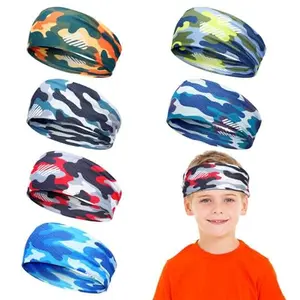 Sweatbands for Kids - Non Slip Breathable Kids Athletic Sweatband Football Headband for Boys, Made of Comfortable Milk Silk, Elastic Sweat Absorbing Hairband for Kids Basketball Soccer Baseball