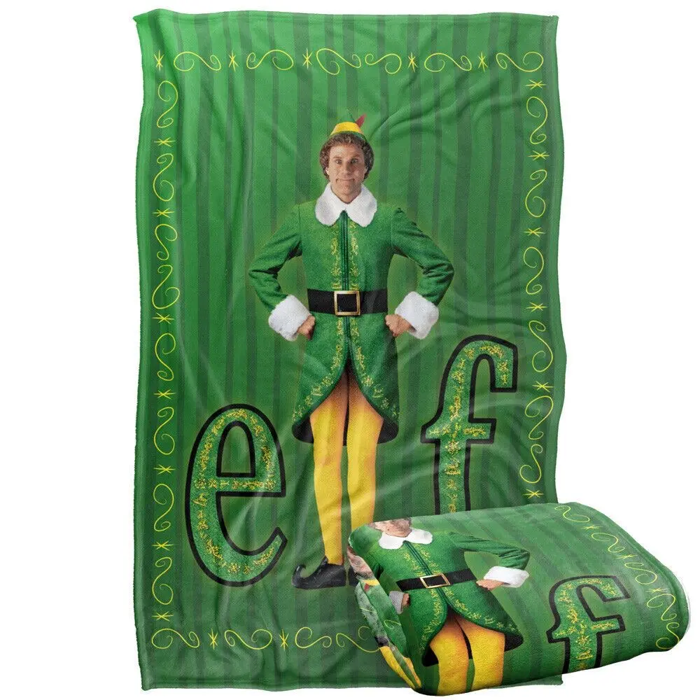 Movie Northwest Elf Throw Blanket, Christmas Movie Watching Fleece Blanket, Cozy Blanket with Classic Christmas Characters, Buddy, Holiday Gift